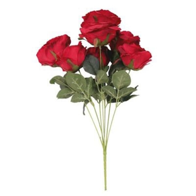 50cm Red Rose Bunch   7 Heads