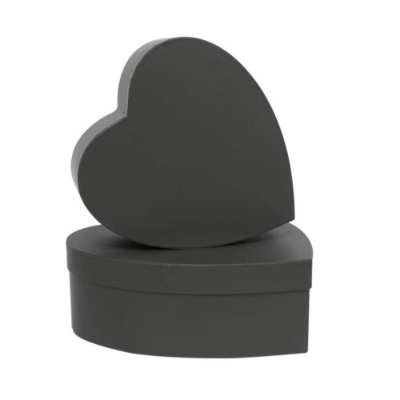 Black Heart Hat Box (Set of 2)