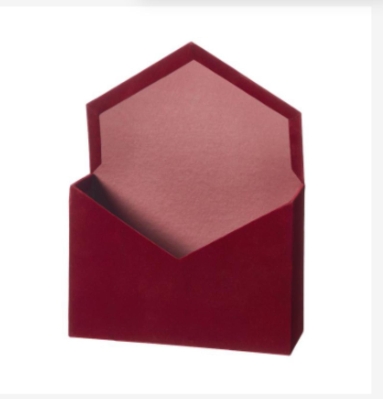 Burgundy Velour Envelope Box