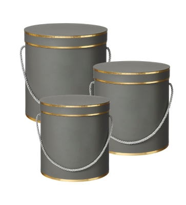 HAMILTON HAT BOXES (SET OF 3) GREY