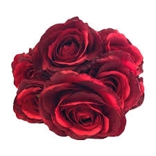 50cm Red Rose Bunch   7 Heads