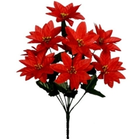 POINSETTIA BUSH 9 HEADS RED